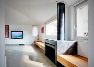 Maison moderne et contemporaine avec une décoration en béton